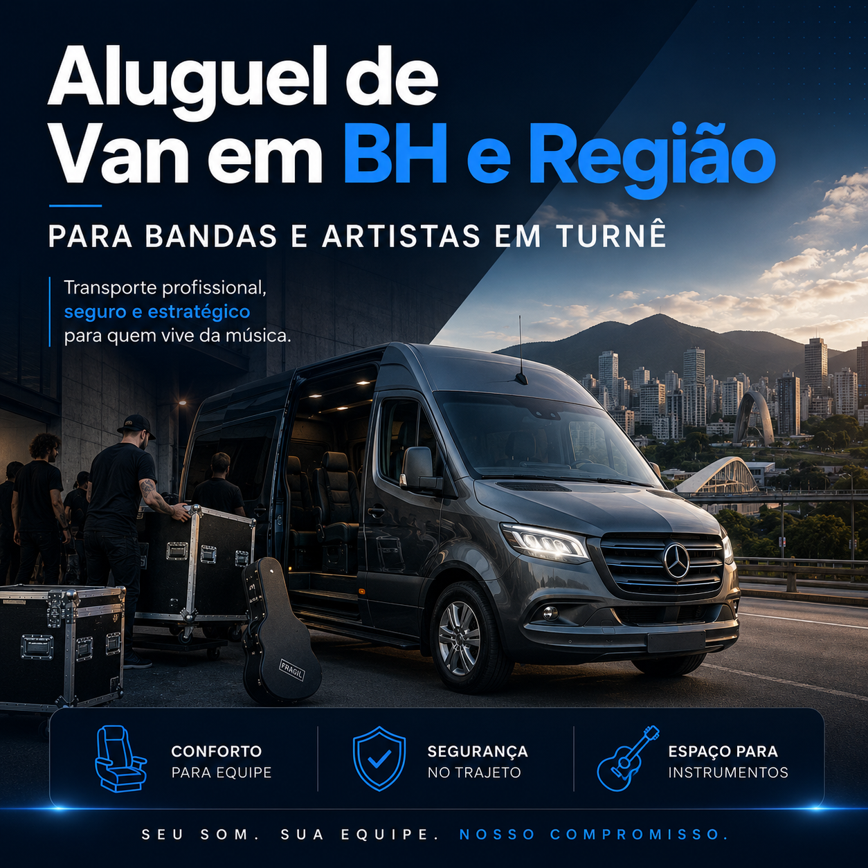 Aluguel de Van em BH e Região Para Bandas e Artistas em Turnê Transporte Profissional, Seguro e Estratégico Para Quem Vive da Música